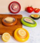 Silicone Fruit Storage Box, Avocado Saver Onion Storage, ilicone Fruit Storage Containers,Reusable Fresh Stretch Pod to Keep Fresh Fruitt,Fridge Keep Fresh Stretch Storage Pod with Lid（4pcs)