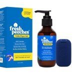 Fresh Peaches Toilet Paper Gel, Wet Wipe Alternative - Septic Safe, Flushable, Hypoallergenic, Eco-Friendly Toilet Paper Spray (Blue Pocket, Starter w Pocket)