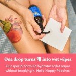 Fresh Peaches Toilet Paper Gel, Wet Wipe Alternative - Septic Safe, Flushable, Hypoallergenic, Eco-Friendly Toilet Paper Spray (Blue Pocket, Starter w Pocket)