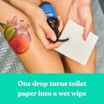 Fresh Peaches Toilet Paper Gel, Wet Wipe Alternative - Septic Safe, Flushable, Hypoallergenic, Eco-Friendly Toilet Paper Spray (Blue Pocket, Starter w Pocket)