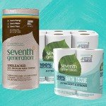 Seventh Generation Bath Tissue Toilet Paper Chlorine Free 2 Ply Toilet Paper 100% Recycled Paper 4 Count (Pack of 1)