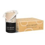 ECO BOOM 100% Toilet Paper Bamboo 3-fly, Plastic-Free & Tree-Free, strong, FSC Certified, Unscented, 9 Rolls, 360 Sheets