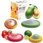 Anti-Oxidation Silicone Fruit and Vegetable Storage Saver and Holder | Fresh Pod, Set of 4 Reusable Fruit Storage Containers for fridge | Ideal for Avocado, Onion, Tomato, Apple, Fresh Stretch pods