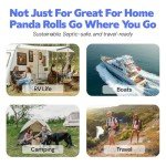 Panda Rolls 100% Organic Bamboo Toilet Paper | 24 Mega Rolls, 3-Ply & 350 Sheets Per Roll | Plastic-Free, FSC Certified, Unbleached, Septic Safe, PFAS & BPA Free