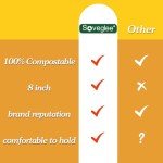 SOVEGLEE 300 Count Compostable Heavy Duty Silverware 100 Forks 100 Spoons 100 Knives, Large Disposable Biodegradable Cutlery, 7" No Plastic Eco Friendly Disposable Utensils Set for Wedding, Party, Office, Beige