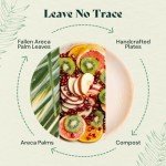 Chic Leaf Disposable Palm Leaf Plates - 50 Count, 8" Square, Natural - Bamboo Plates Disposable, Biodegradable & Compostable - Microwave Safe & Heavy Duty - Event & Party Supplies - Wedding Decor