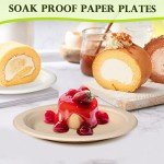 GREENESAGE Small Paper Plates 6 inch, Compostable Eco Friendly Disposable Plates for Appetizer, Cake, Dessert