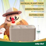JOLLY CHEF Compostable 𝟱 Compartment Paper Plates 𝟭𝟭 * 𝟴 𝗶𝗻𝗰𝗵 [𝟭𝟬𝟬 𝗣𝗮𝗰𝗸] Heavy Duty Natural Divided Disposable Eco-Friendly Biodegradable Containers Food Trays for Dinner Lunch Buffet