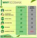 ECOSANX® 200 PCs Disposable Wooden Cutlery set 6.5" Splinter Free Compostable Utensils for party, Eco-Friendly, 100% All-Natural Bamboo Utensils set for picnic, Bamboo cutlery set for Events & More