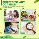 ECOSANX® 200 PCs Disposable Wooden Cutlery set 6.5" Splinter Free Compostable Utensils for party, Eco-Friendly, 100% All-Natural Bamboo Utensils set for picnic, Bamboo cutlery set for Events & More