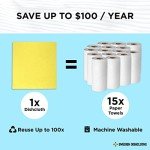 Swedish Dishcloths - 10 Pack Absorbent, Reusable, & Washable Hand Wash Cloths for Kitchen, Dishwashing - Cellulose Sponge Kitchen Towels - Eco-Friendly Cleaning Paper Towel Alternative