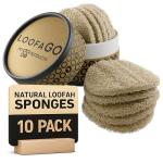 LoofaGO Natural Loofah Sponges (10-Pack) – Biodegradable, Eco-Friendly, Plastic-Free Scrubbers for Dishwashing, Shower, Kitchen & Body – Zero Waste Cleaning Pads by myGOproducts