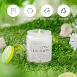 Molensun Lemon Eucalyptus Scented Candles, Mother's Day Gifts, Aromatherapy Jar Candle, 7 oz Long Lasting Candles, Soy Wax Candle Gift for Women