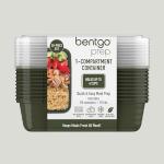 Bentgo 20-Piece Lightweight, Durable, Reusable BPA-Free 1-Compartment Containers - Microwave, Freezer, Dishwasher Safe - Khaki Green