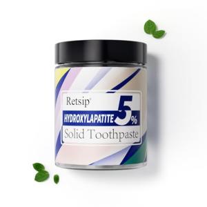 Retsip Toothpaste Tablets - 5% Nano Hydroxyapatite, Fluoride Free, Travel Friendly, Eco &Plastic Free, Remineralize & Whitening - 186pcs