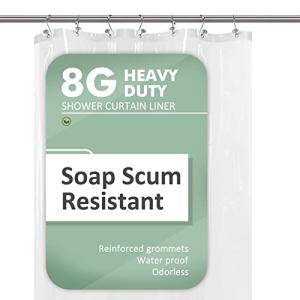 Barossa Design Small Shower Curtain for Shower Stall Size 36 x 72 inches,PEVA - Waterproof, Eco-Friendly, Non-Toxic, Odorless, PVC Free, Metal Grommets (Clear)