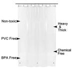 Barossa Design Small Shower Curtain for Shower Stall Size 36 x 72 inches,PEVA - Waterproof, Eco-Friendly, Non-Toxic, Odorless, PVC Free, Metal Grommets (Clear)