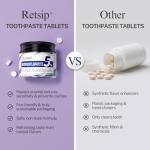 Retsip Toothpaste Tablets - 5% Nano Hydroxyapatite, Fluoride Free, Travel Friendly, Eco &Plastic Free, Remineralize & Whitening - 186pcs