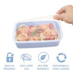 Bentgo 20-Piece Lightweight, Durable, Reusable BPA-Free 1-Compartment Containers - Microwave, Freezer, Dishwasher Safe - Periwinkle
