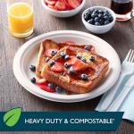 Hefty ECOSAVE Compostable Paper Plates, 8-3/4 Inch, 22 Count