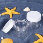 SATINIOR 6 Pack 1 oz Plastic Jars Containers with Lids Wide-mouth Refillable Leakproof Reusable Round Empty Jars for Travel Cosmetic Dry Food Spice Candy Cookie Home Kitchen Organizing(White)