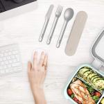 Bentgo Stainless Travel Utensil Set - Reusable 3-Piece Silverware Set with Carrying Case, High-Grade Premium Steel, BPA-Free Case, Eco-Friendly - Ideal for Travel, Camping, and Office Use (Sand)