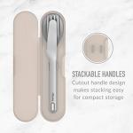 Bentgo Stainless Travel Utensil Set - Reusable 3-Piece Silverware Set with Carrying Case, High-Grade Premium Steel, BPA-Free Case, Eco-Friendly - Ideal for Travel, Camping, and Office Use (Sand)