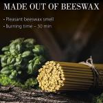 Danilovo Pure Beeswax Candles - Honey-Scented, Decorative Thin Taper Candles - Ideal for Birthday Decoration or Church Prayers - Drip Free, Tall & Smokeless Pack of 50 pcs, 6.3 x 0.2 inch
