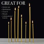 Danilovo Pure Beeswax Candles - Honey-Scented, Decorative Thin Taper Candles - Ideal for Birthday Decoration or Church Prayers - Drip Free, Tall & Smokeless Pack of 50 pcs, 6.3 x 0.2 inch