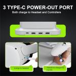 HiBloks Charging Station for Meta/Oculus Quest 2, Illuminated VR Stand for Quest 2, Magnetic Controller & Headest Display Charger with 2 Rechergeable Batteries, Battery Cover and USB-C Charger Cable