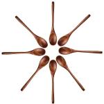 Long Handle Wooden Spoon For Mixing Coffee Tea Jam and Bath Salt In Kitchen, Environmentally Friendly Table Spoon, 8.6 Inches, 8 Pieces…
