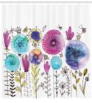 Ambesonne Dragonfly Shower Curtain, Hello Summer Concept Dandelion and Winged Bug Be Happy Art, Cloth Fabric Bathroom Decor Set with Hooks, 69" W x 70" L, Blue Pink