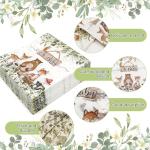 yuuzue 100 Pcs Woodland Baby Shower Napkins, Forest Animal Decorative Paper Napkins Oh Baby Disposable Napkins Luncheon Dinner Napkins Woodland Baby Shower Decorations for Boys Girls Kids, 6.5" x 6.5"
