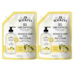 J.R. Watkins Gel Hand Soap Refill, Moisturizing Hand Wash, Formulated with Plant-Based Cleansers, Alcohol-Free, Cruelty-Free, Lemon, 34 Fl Oz, 2 Pack