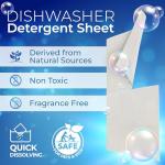 Gull living Eco-Friendly Dishwasher Detergent Sheets - Natural Dishwashing Detergent - Plant Based Dishwasher Soap Sheets - Unscented & Plastic Free Travel Size 60 Loads with sustainable Packaging.