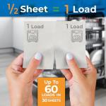 Gull living Eco-Friendly Dishwasher Detergent Sheets - Natural Dishwashing Detergent - Plant Based Dishwasher Soap Sheets - Unscented & Plastic Free Travel Size 60 Loads with sustainable Packaging.