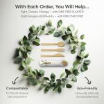 EcoPreps Premium Pre-Rolled Napkin and Bamboo Cutlery Set (30 Pack, 120 PCS) 100% Biodegradable, Eco-Friendly, Disposable Wrapped Cutlery - Includes Pre-Wrapped Bamboo Forks, Knives, Spoons, & Napkins