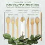 EcoPreps Premium Pre-Rolled Napkin and Bamboo Cutlery Set (30 Pack, 120 PCS) 100% Biodegradable, Eco-Friendly, Disposable Wrapped Cutlery - Includes Pre-Wrapped Bamboo Forks, Knives, Spoons, & Napkins