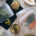 Stasher Premium Silicone Reusable Food Storage Bags, 4-Pack, Clear, Multi-Use Food Storage Bags, Lunch Bag, Travel Containers, BPA Free, Leak-free, Dishwasher-Safe, Eco-friendly