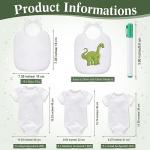 Roowest 35 Pcs Baby Shower Bibs Games Design Wooden Baby Shower Party Game Sign DIY Bodysuit Sign 15 White Blank Feeder Bibs 9 Newborn Bodysuit 10 Markers for Boys Girls(Greenery)
