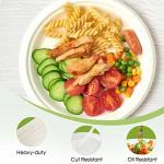 ECOLipak 120 Pack Compostable Paper Plates, 9 inch and 7 inch Heavy Duty Disposable Paper Plates, Eco friendly Sugarcane Biodegradable for Party Dinner Birthday