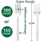 BIOCEAN 100% Compostable No Plastic Knives Forks Spoons Utensils, The Heavyweight Heavy Duty Flatware is Eco Friendly Products for Lounge Party Wedding BBQ Picnic Camping.