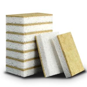 Natural Kitchen Sponge Compostable Kitchen Sponges Cellulose and Coconut Scrubber Abrasive Scrubbing Pads SmilePowo Environmentally Friendly Sponge for Dishes (12 Pack)