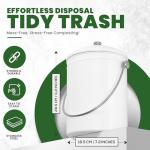 Utopia Kitchen Compost Bin for Kitchen Countertop, 1.3 Gallon Compost Bucket for Kitchen with Lid, Includes 1 Spare Charcoal Filter (White)
