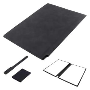 EMYVSVO Dry Erase Notebook 9.4x6.5 Inch Portable A5 Whiteboard Notebook Reusable Erasable Notebook with Wipe Cloth and Writing Pen for Business Home Office (Black)