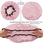 TCOTBE 4 Pieces Shower Cap for Women, Elastic and Reusable, Environmental Protection Hair Bath Caps, Double Waterproof Layers Bathing Hat