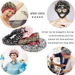 TCOTBE 4 Pieces Shower Cap for Women, Elastic and Reusable, Environmental Protection Hair Bath Caps, Double Waterproof Layers Bathing Hat