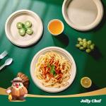 JOLLY CHEF Compostable Heavy Duty Plates 𝟭𝟬 𝗜𝗻𝗰𝗵 [𝟭𝟮𝟱 𝗣𝗮𝗰𝗸] Eco-Friendly Disposable Paper Plates Made of Bagasse Biodegradable Bulk for Party Dinner Sugarcane Fibers Round (Natural)