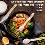 EVINAKO Wooden Cutlery Set - Pack of 150 (50 Spoons, 50 Forks, 50 Knives) | Eco-Friendly, Biodegradable & Reusable | Sustainable, Chemical-Free & Food Safe