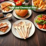 EVINAKO Wooden Cutlery Set - Pack of 150 (50 Spoons, 50 Forks, 50 Knives) | Eco-Friendly, Biodegradable & Reusable | Sustainable, Chemical-Free & Food Safe